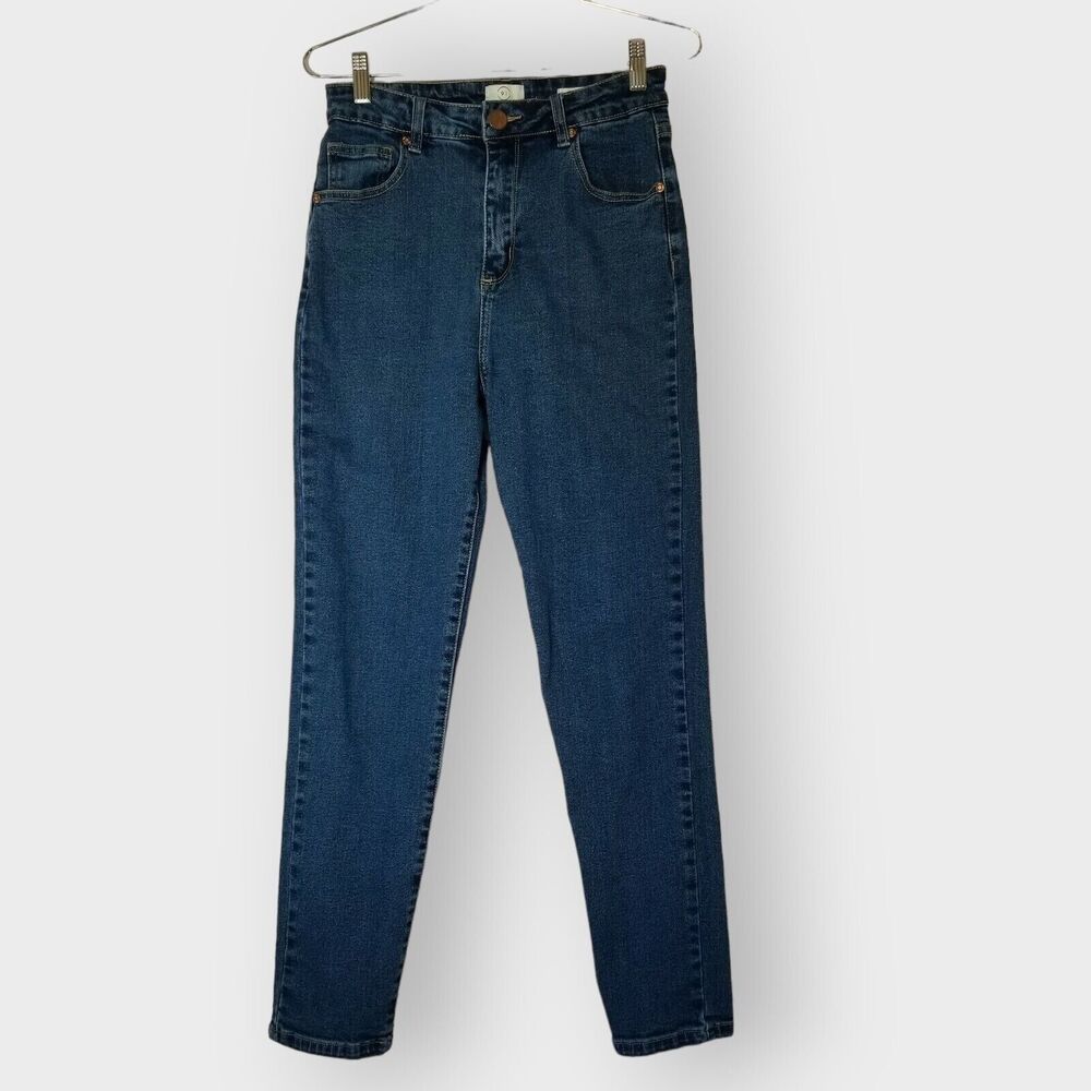 Cotton On Womens Mom Jeans Size 6 High Rise 90s Dark Wash Stretch Tapered Leg